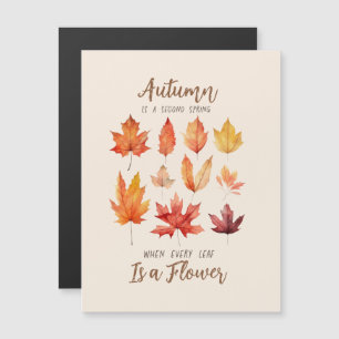 Carte Magnétique L'automne est le deuxième printemps - Feuilles d'a