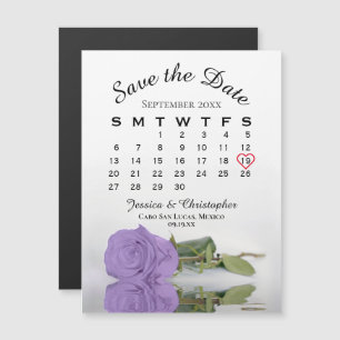 Carte Magnétique Lavender Purple Rose Enregistrer l'aimant Calendri