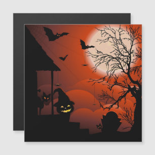 Carte Magnétique Le cauchemar de la lune sanglante d'Halloween