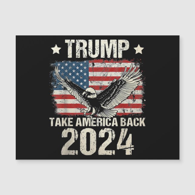 Carte Magnétique Le drapeau de Trump 2024 reprend l'Amérique hommes (Devant)