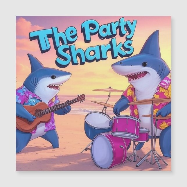 Carte Magnétique Le groupe Party Sharks (Devant)