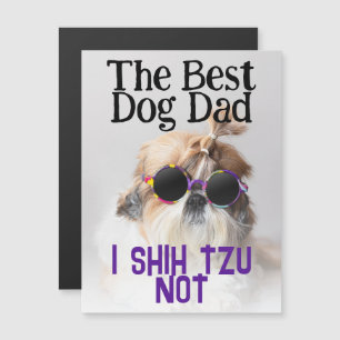 Carte Magnétique Le meilleur chien papa Shih Tzu Pas de Fête des pè