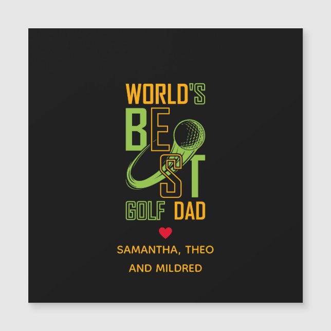 Carte Magnétique Le meilleur papa de golf du monde | Cadeaux papa (Devant)