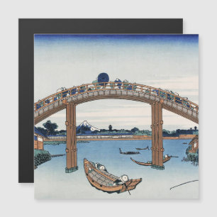 Carte Magnétique Le mont Housai Fuji vu d'en bas Pont Homme