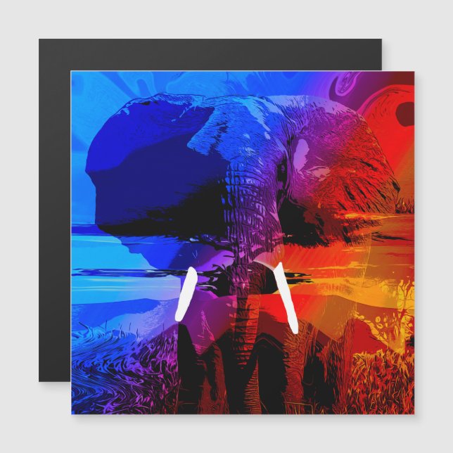 Carte Magnétique Le rêve des éléphants (Devant / Derrière)