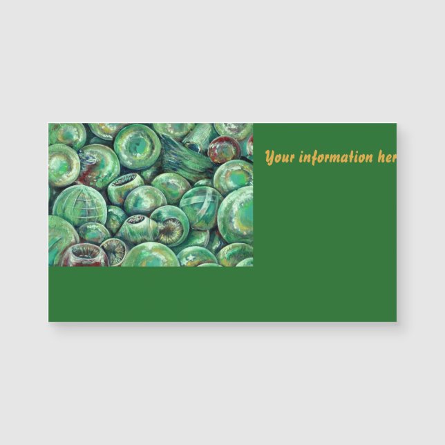 Carte Magnétique Les balles de Noël vertes (Devant)