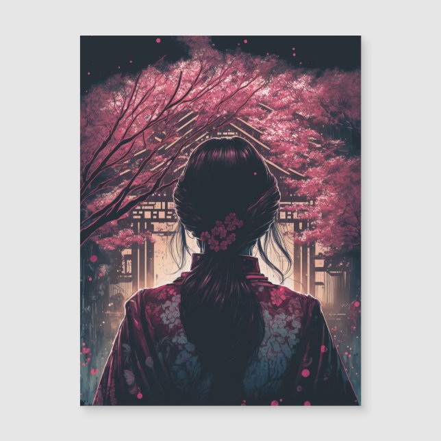 Carte Magnétique Les Fleurs de cerisier (Devant)