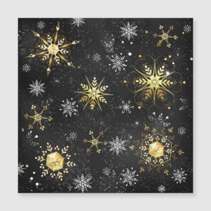 Carte Magnétique Les flocons dorés de Noël sur l'Arrière - plan noi