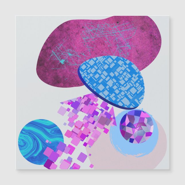 Carte Magnétique Les Formes Modernes Purple Et Cyan (Devant)