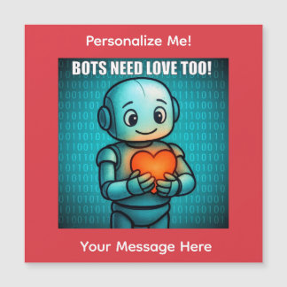 Carte Magnétique Les robots ont aussi besoin d'amour - Saint-Valent