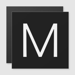 Carte Magnétique Lettre minimaliste moderne noire et blanche