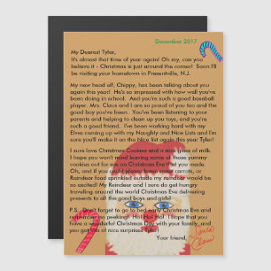Carte Magnétique Lettres personnalisées du Père Noël magnétiques