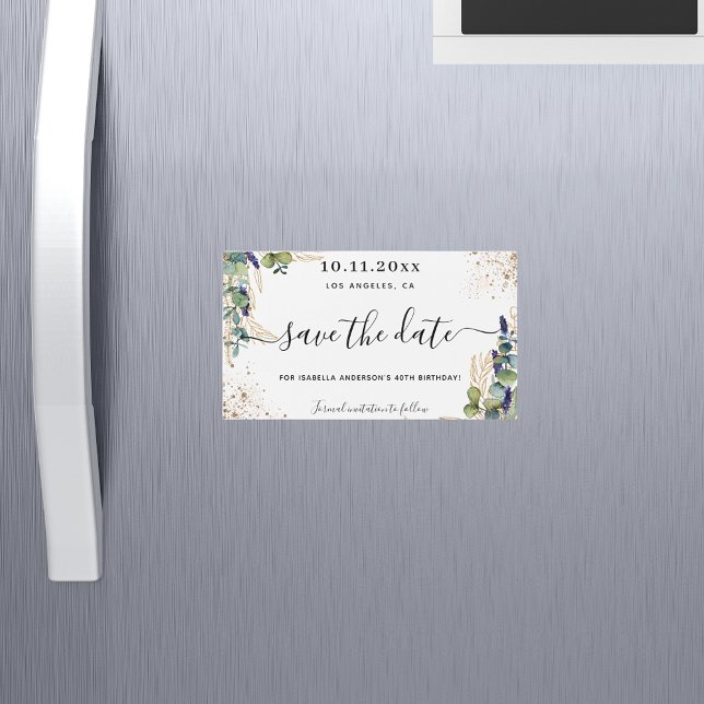 Carte Magnétique L'eucalyptus d'anniversaire enregistrer l'aimant d (Créateur téléchargé)