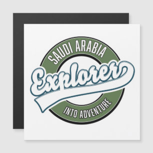 Carte Magnétique L'explorateur saoudien dans le logo aventure