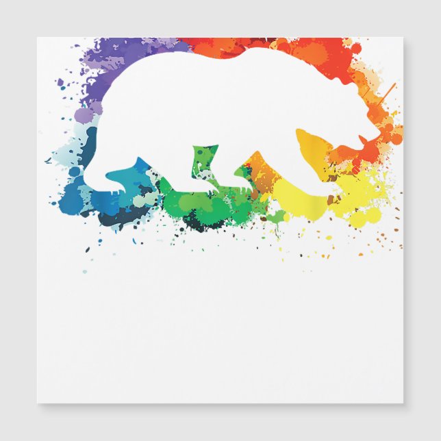 Carte Magnétique LGBT Peinture éclaboussures Ours Gay (Devant)