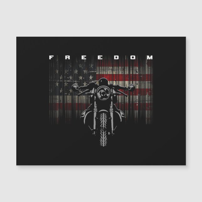 Carte Magnétique Liberté de la moto drapeau américain (Devant)