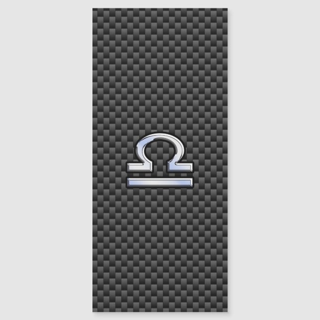 Carte Magnétique Libra Zodiac Sign on Black Carbon Fibre Print (Devant)