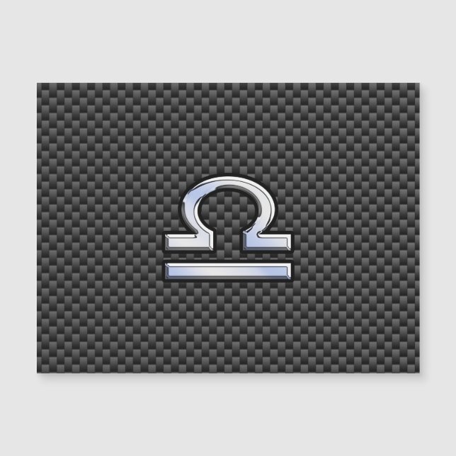 Carte Magnétique Libra Zodiac Sign on Black Carbon Fibre Print (Devant)