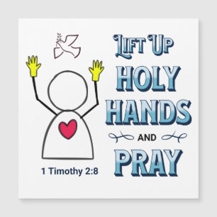 CARTE MAGNÉTIQUE LIFT UP HOLY HANDS CARD AVEC ENVELOPE
