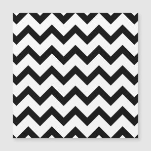 Carte Magnétique Lignes de motif en chevron noir simple rétro
