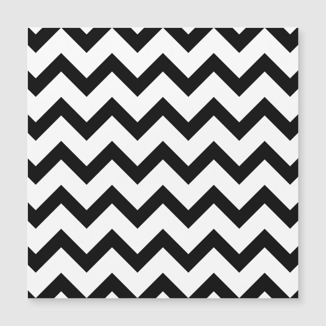 Carte Magnétique Lignes de motif en chevron noir simple rétro (Devant)