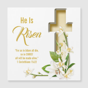 Carte Magnétique Lily Cross Scripture personnalisée Verset