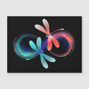 Carte Magnétique L'infini avec des libellules lumineuses