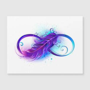 Carte Magnétique L'infini avec plume violette