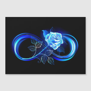 Carte Magnétique L'infini lumineux avec une rose bleue