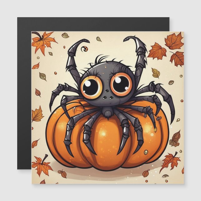 Carte Magnétique Little Halloween Spider (Devant / Derrière)