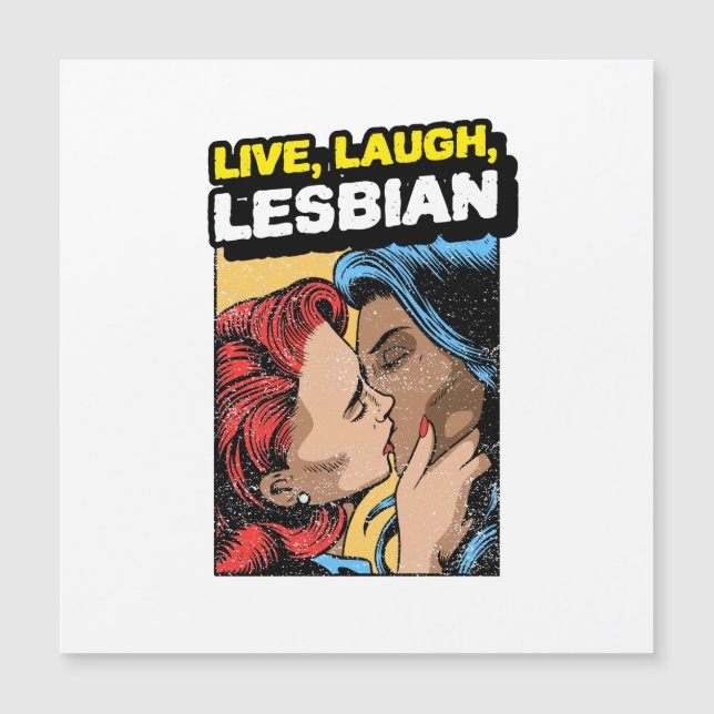 Carte Magnétique Live Laugh Lesbian (Devant)