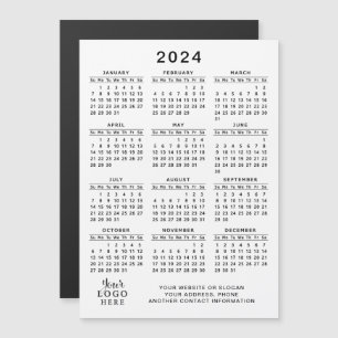 Carte Magnétique Logo 2024 Promotion Calendrier magnétique Blanc No