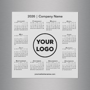 Carte Magnétique Logo 2026 de la société Calendrier sur le aimant g