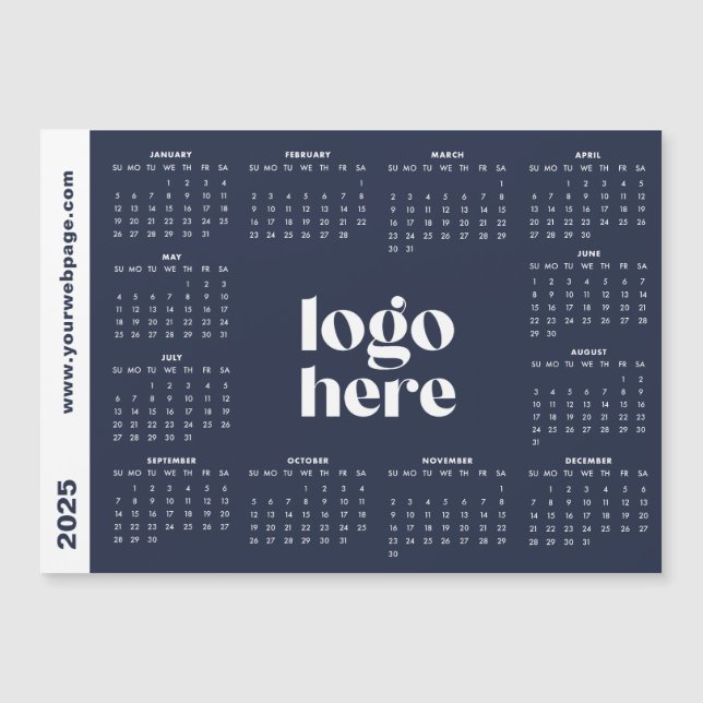 Carte Magnétique Logo bleu de la Marine ici Calendrier 2025 (Devant)