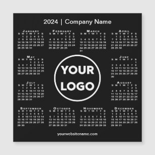 Carte Magnétique Logo de l'entreprise Calendrier 2024 sur Black Mag