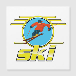 Carte Magnétique Logo de ski des années 90