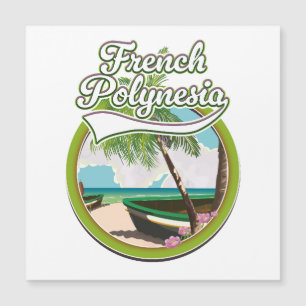 Carte Magnétique Logo de voyage de la Polynésie française.