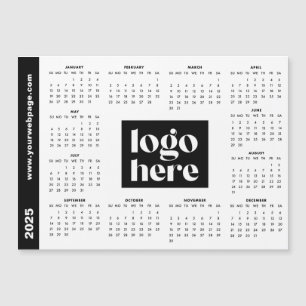 Carte Magnétique Logo d'entreprise 2025 blanc Calendrier magnétique