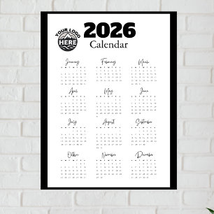 Carte Magnétique Logo Entreprise 2026 Calander sur mesure