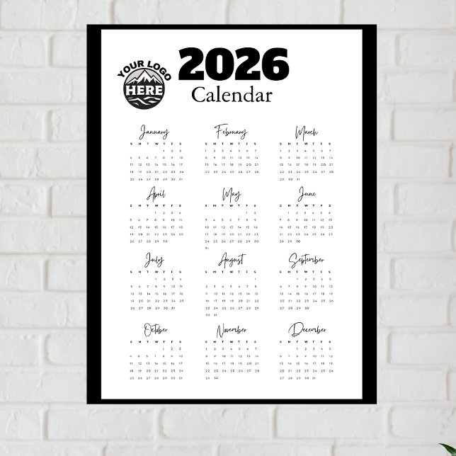 Carte Magnétique Logo Entreprise 2026 Calander sur mesure (Créateur téléchargé)
