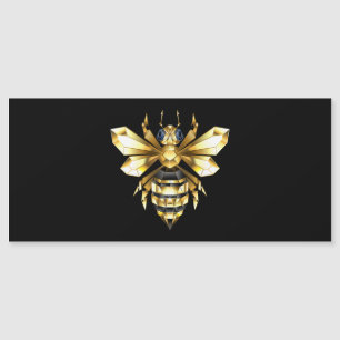 Carte Magnétique Logo Faux Gold Foil Bee Polygonal sur Noir