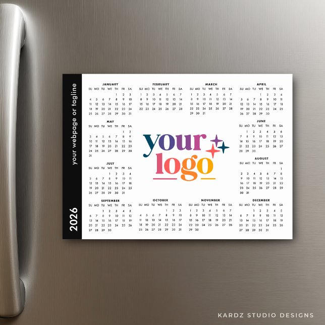 Carte Magnétique Logo professionnel personnalisé Calendrier magnéti (Calendar shown in 5 x 7 inches.)