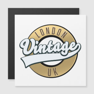 Carte Magnétique Logo rétro Vintage Londres Royaume-Uni.