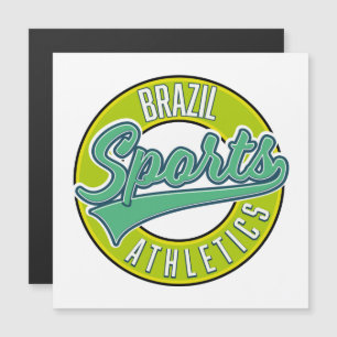 Carte Magnétique Logo sportif athlétique du Brésil dans un style vi
