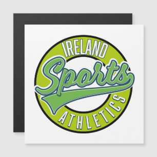 Carte Magnétique logo sportif athlétique vintage Irlande