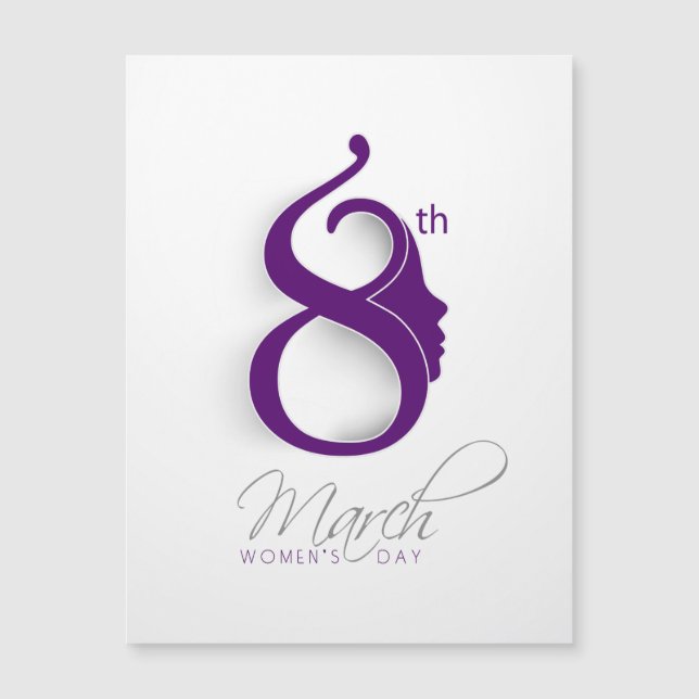 Carte Magnétique Logo violet de la Journée internationale de la fem (Devant)