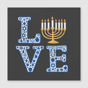 Carte Magnétique Love Hanoukka Jewish Holiday Menorah