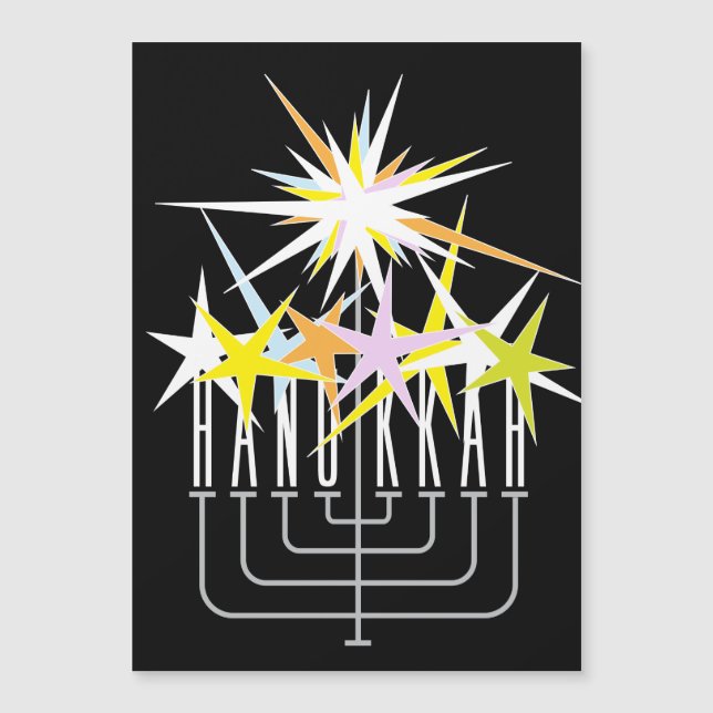 Carte Magnétique Lumières Hanoukka (Devant)