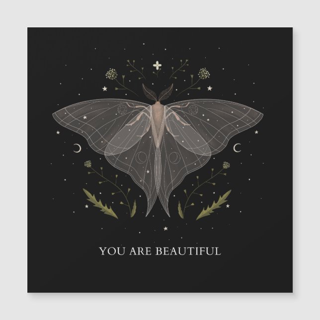 Carte Magnétique Luna Moth - Vous êtes Belle (Devant)