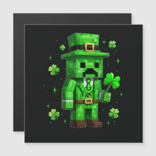 Carte Magnétique Lutins chanceux jeu vidéo drôle de la Saint-Patric